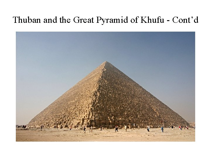 Thuban and the Great Pyramid of Khufu - Cont’d 