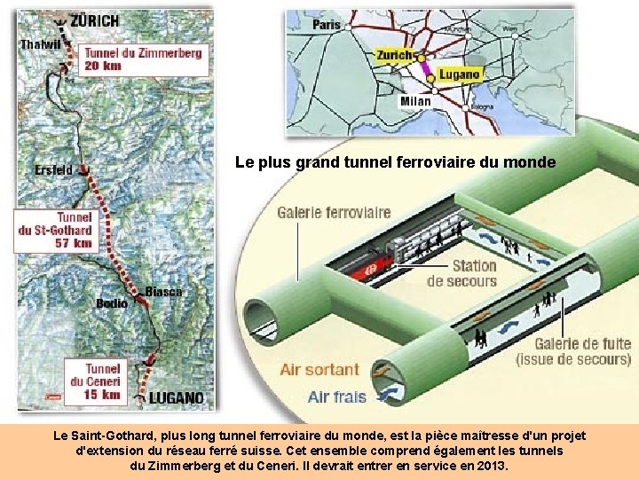 Le plus grand tunnel ferroviaire du monde Le Saint-Gothard, plus long tunnel ferroviaire du