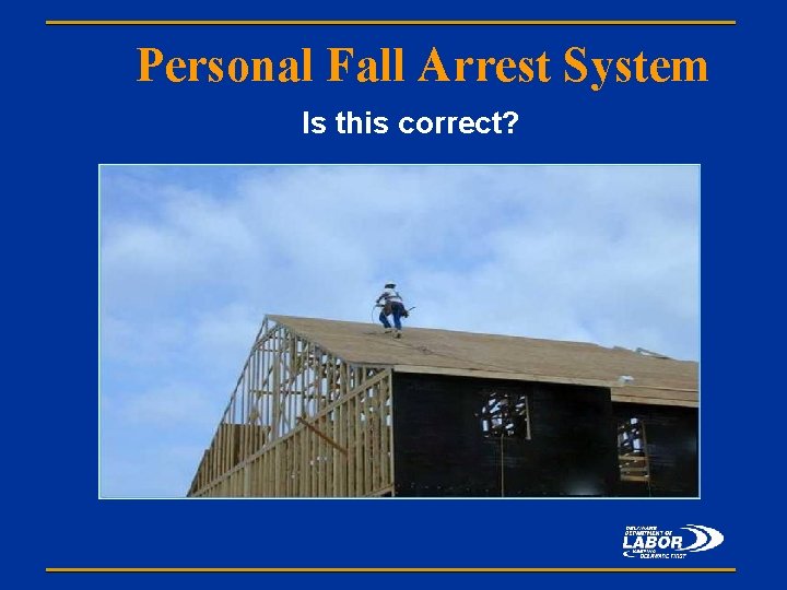 Personal Fall Arrest System Is this correct? 