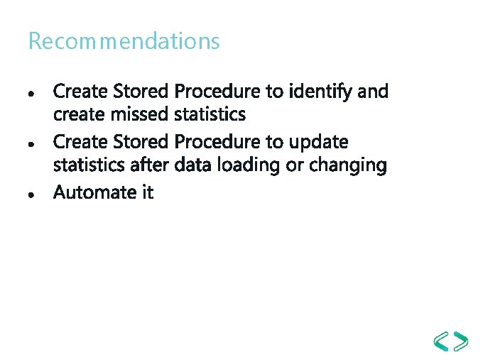 Recommendations Recommendations