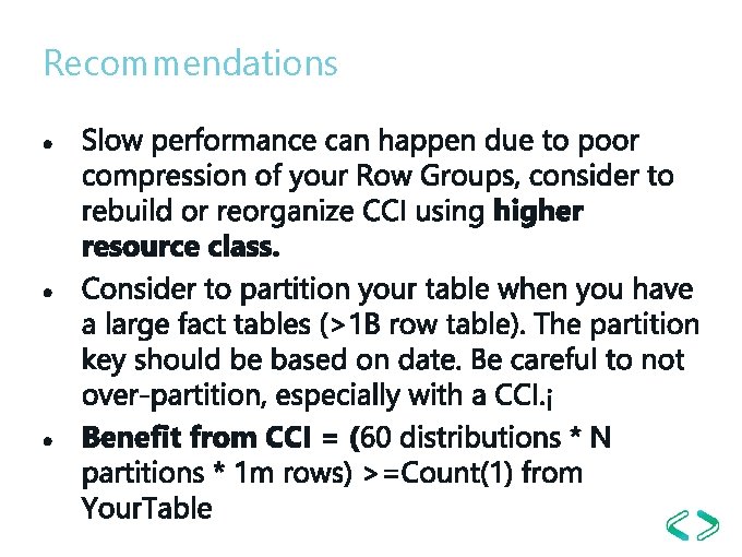 Recommendations Recommendations