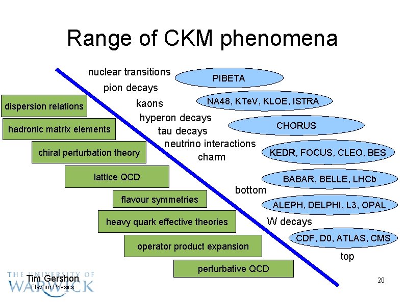 Range of CKM phenomena nuclear transitions PIBETA pion decays NA 48, KTe. V, KLOE,