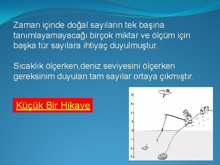 Zaman içinde doğal sayıların tek başına tanımlayamayacağı birçok miktar ve ölçüm için başka tür