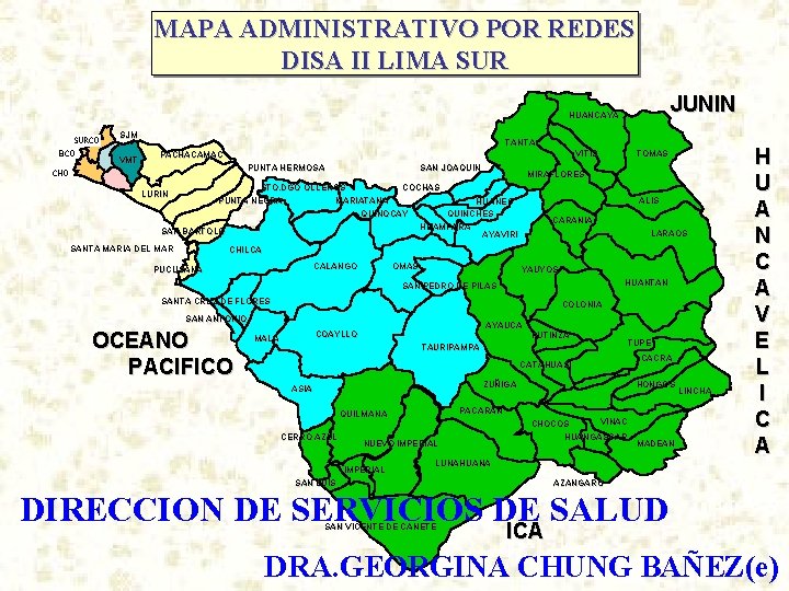 MAPA ADMINISTRATIVO POR REDES DISA II LIMA SUR JUNIN HUANCAYA SURCO BCO SJM VMT