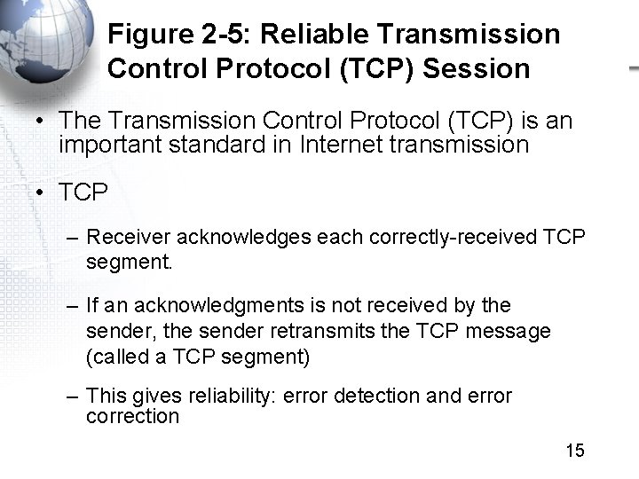 Figure 2 -5: Reliable Transmission Control Protocol (TCP) Session • The Transmission Control Protocol
