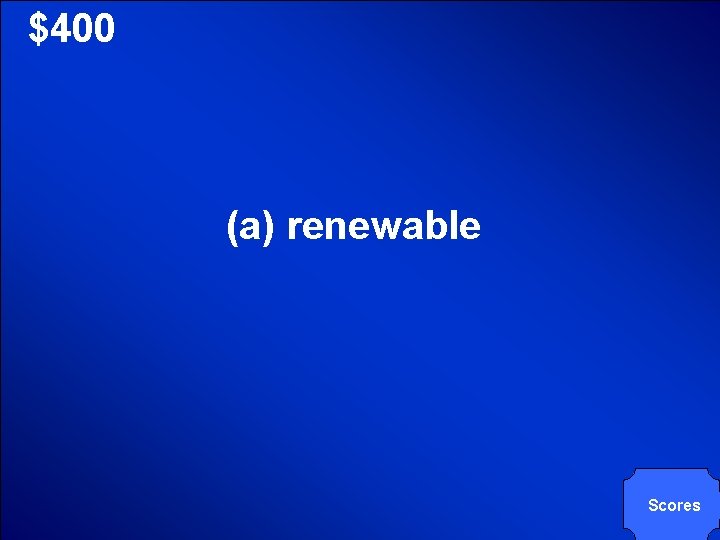 © Mark E. Damon - All Rights Reserved $400 (a) renewable Scores 
