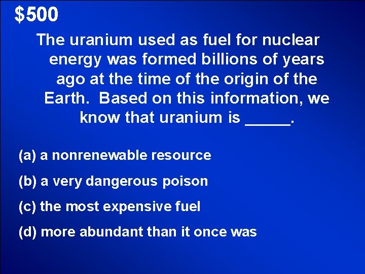 © Mark E. Damon - All Rights Reserved $500 The uranium used as fuel