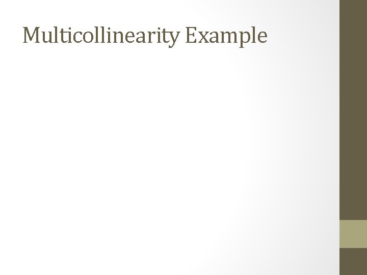 Multicollinearity Example 