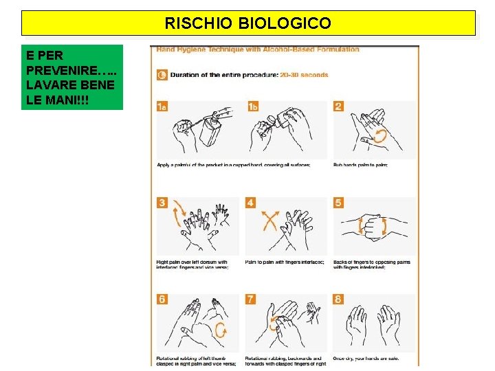 RISCHIO BIOLOGICO E PER PREVENIRE…. . LAVARE BENE LE MANI!!! 