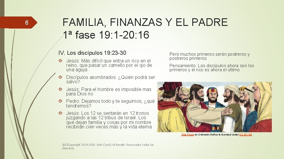 6 FAMILIA, FINANZAS Y EL PADRE 1ª fase 19: 1 -20: 16 IV. Los