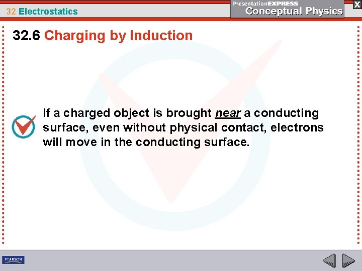 32 Electrostatics 32. 6 Charging by Induction If a charged object is brought near