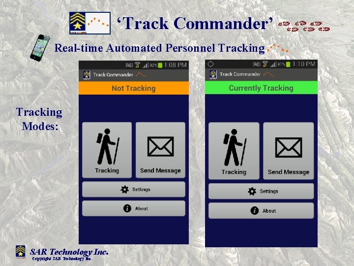 ‘Track Commander’ Real-time Automated Personnel Tracking Modes: SAR Technology Inc Copyright SAR Technology Inc.