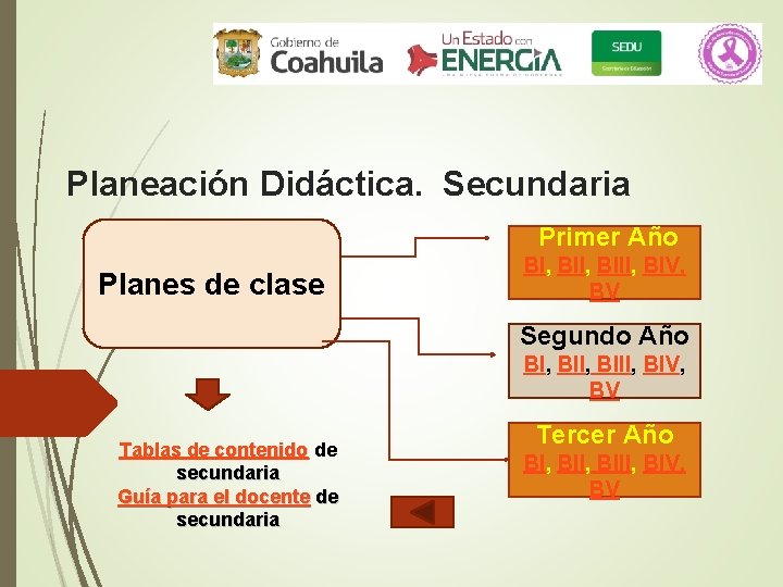 Planeación Didáctica. Secundaria Primer Año Planes de clase BI, BIII, BIV, BV Segundo Año Planeación Didáctica. Secundaria Primer Año Planes de clase BI, BIII, BIV, BV Segundo Año