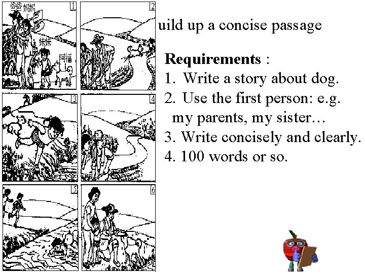 Build up a concise passage Requirements : 1. Write a story about dog. 2.