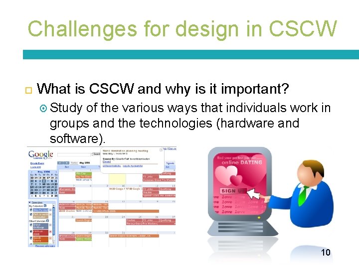 Challenges for design in CSCW What is CSCW and why is it important? Study