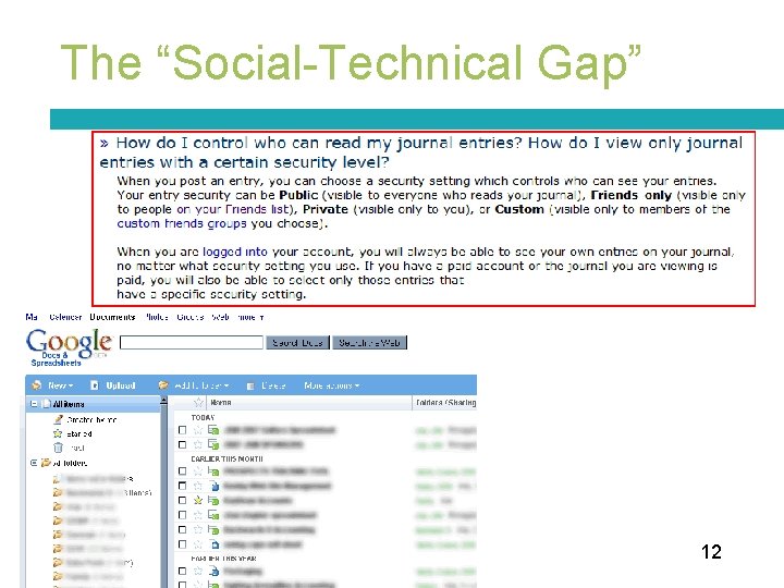 The “Social-Technical Gap” 12 