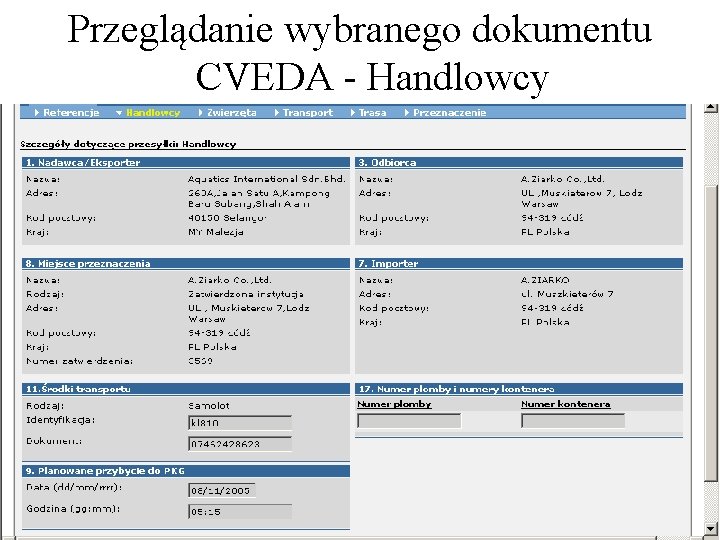 Przeglądanie wybranego dokumentu CVEDA - Handlowcy Przeglądanie wybranego dokumentu CVEDA - Handlowcy