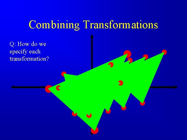 Combining Transformations Q: How do we specify each transformation? 