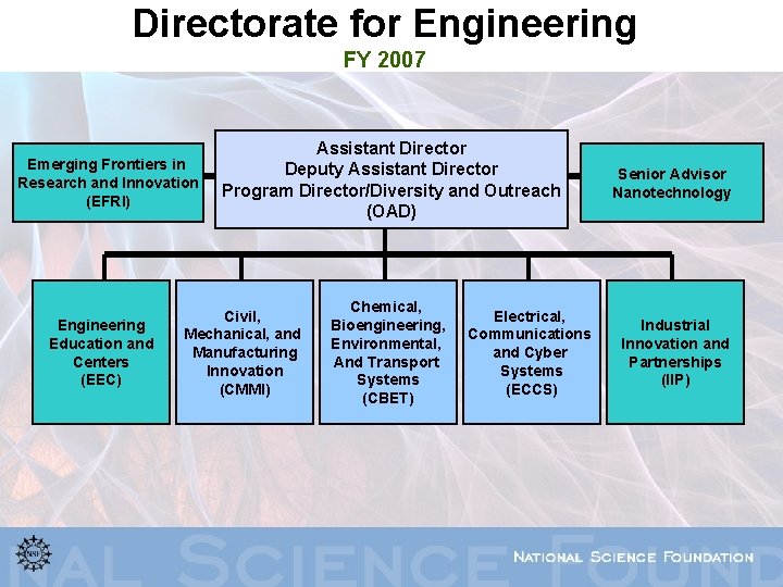 Directorate for Engineering FY 2007 Emerging Frontiers in Research and Innovation (EFRI) Engineering Education