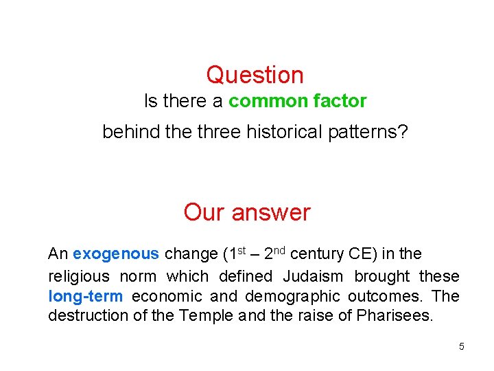 Question Is there a common factor behind the three historical patterns? Our answer An