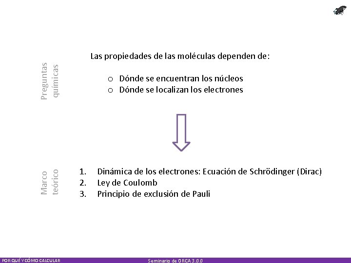 Marco teórico Preguntas químicas Las propiedades de las moléculas dependen de: POR QUÉ Y