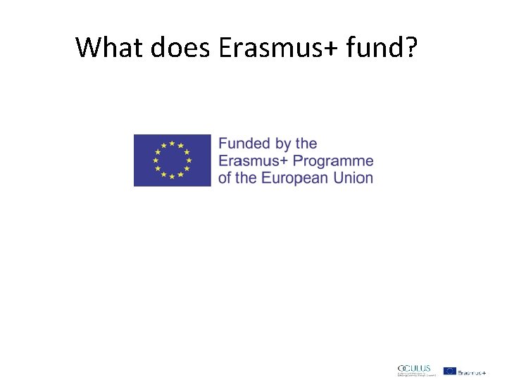 What does Erasmus+ fund? What does Erasmus+ fund?