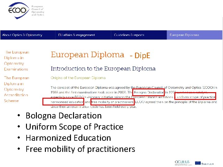 - Dip. E • • Bologna Declaration Uniform Scope of Practice Harmonized Education Free - Dip. E • • Bologna Declaration Uniform Scope of Practice Harmonized Education Free