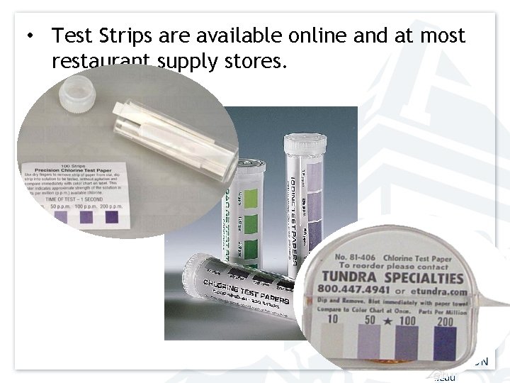  • Test Strips are available online and at most restaurant supply stores. extension.