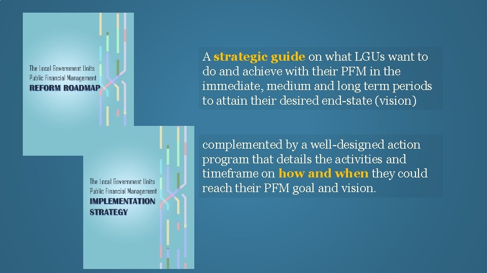 A strategic guide on what LGUs want to do and achieve with their PFM
