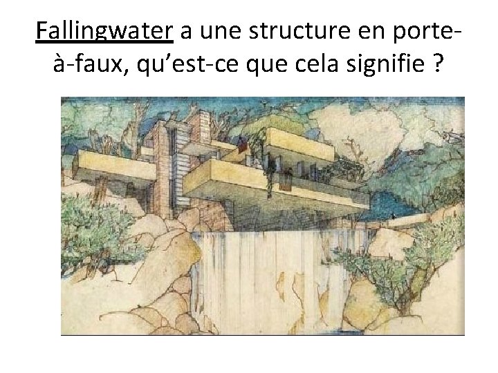 Fallingwater a une structure en porteà-faux, qu’est-ce que cela signifie ? 