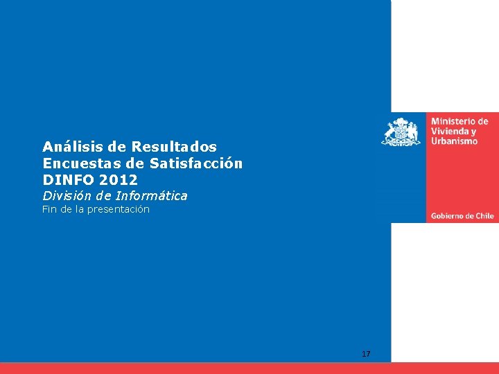 Análisis de Resultados Encuestas de Satisfacción DINFO 2012 División de Informática Fin de la