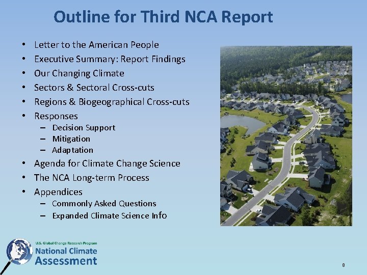 Outline for Third NCA Report • • • Letter to the American People Executive Outline for Third NCA Report • • • Letter to the American People Executive