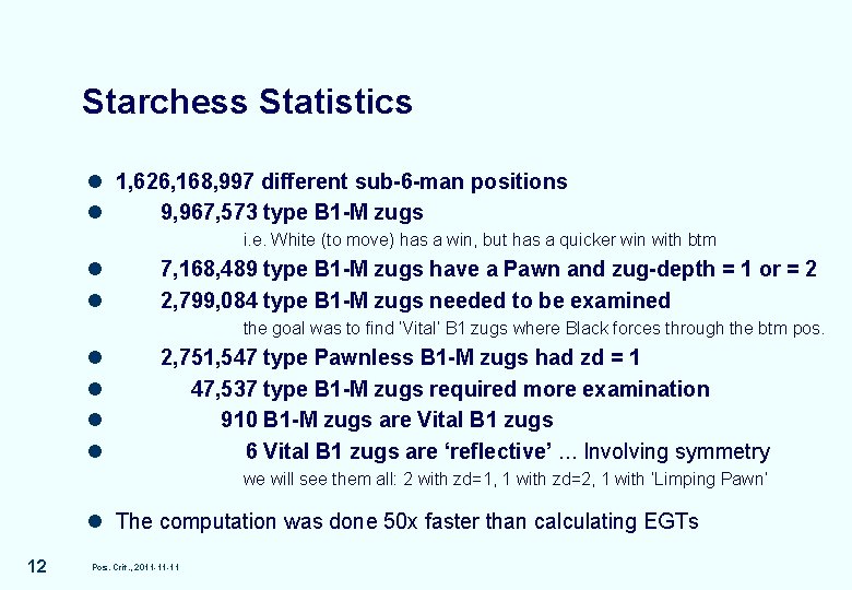 Starchess Statistics l 1, 626, 168, 997 different sub-6 -man positions l 9, 967, Starchess Statistics l 1, 626, 168, 997 different sub-6 -man positions l 9, 967,