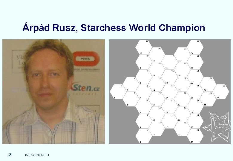 Árpád Rusz, Starchess World Champion 2 Pos. Crit. , 2011 -11 -11 Árpád Rusz, Starchess World Champion 2 Pos. Crit. , 2011 -11 -11
