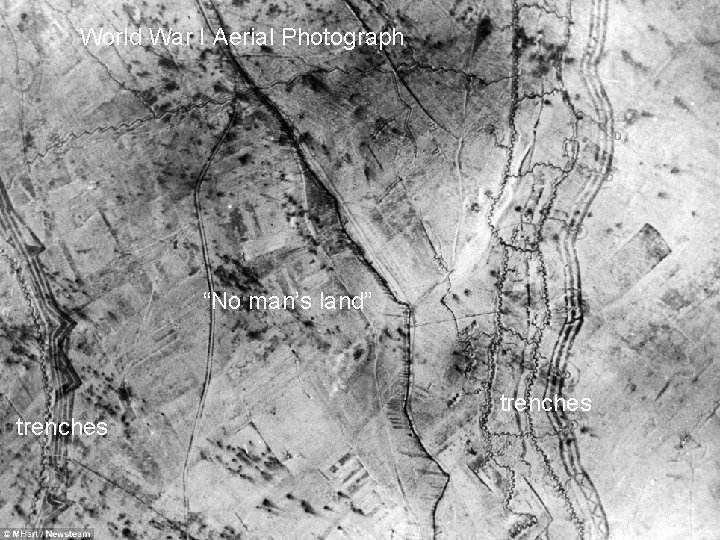 World War I Aerial Photograph “No man’s land” trenches 