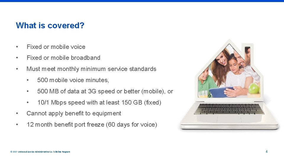 What is covered? • Fixed or mobile voice • Fixed or mobile broadband •