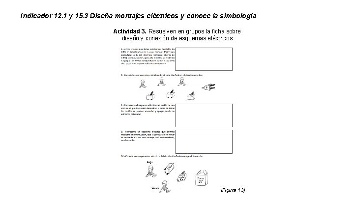 Indicador 12. 1 y 15. 3 Diseña montajes eléctricos y conoce la simbología Actividad