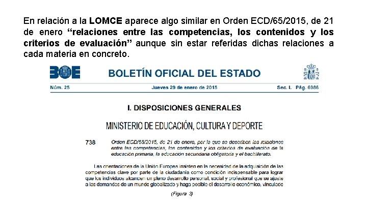 En relación a la LOMCE aparece algo similar en Orden ECD/65/2015, de 21 de