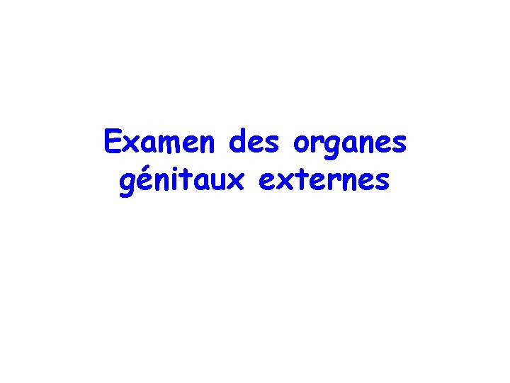 Examen des organes génitaux externes 