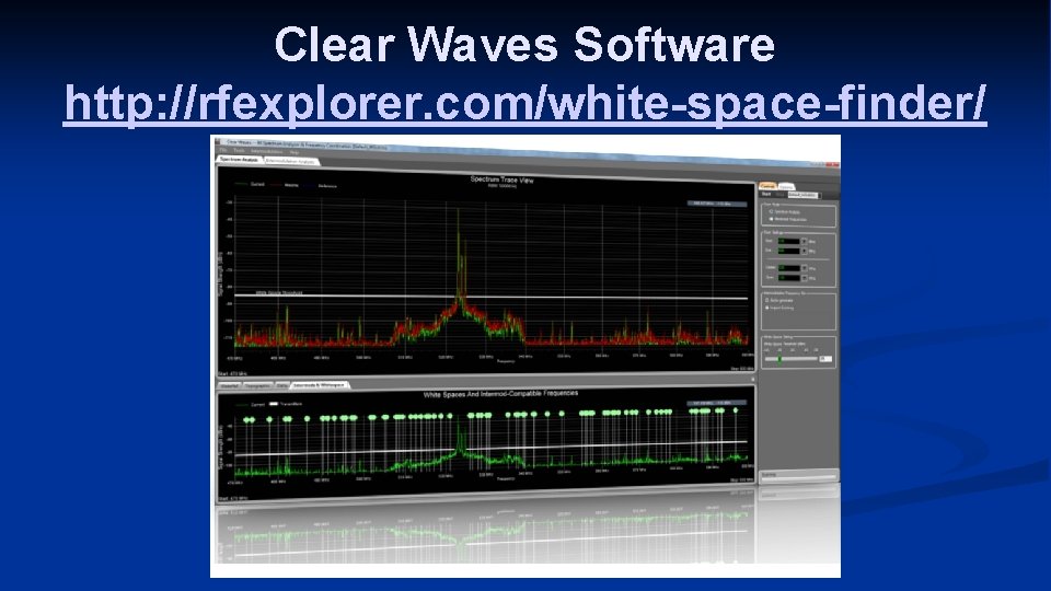 Clear Waves Software http: //rfexplorer. com/white-space-finder/ 