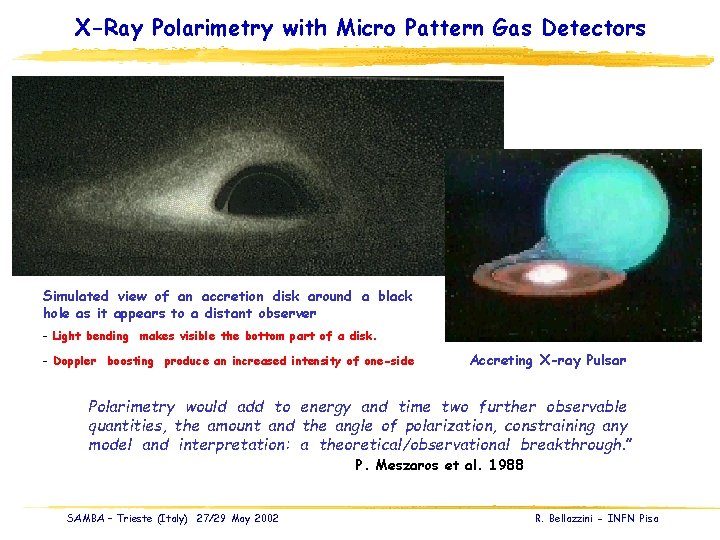 X-Ray Polarimetry with Micro Pattern Gas Detectors Simulated view of an accretion disk around