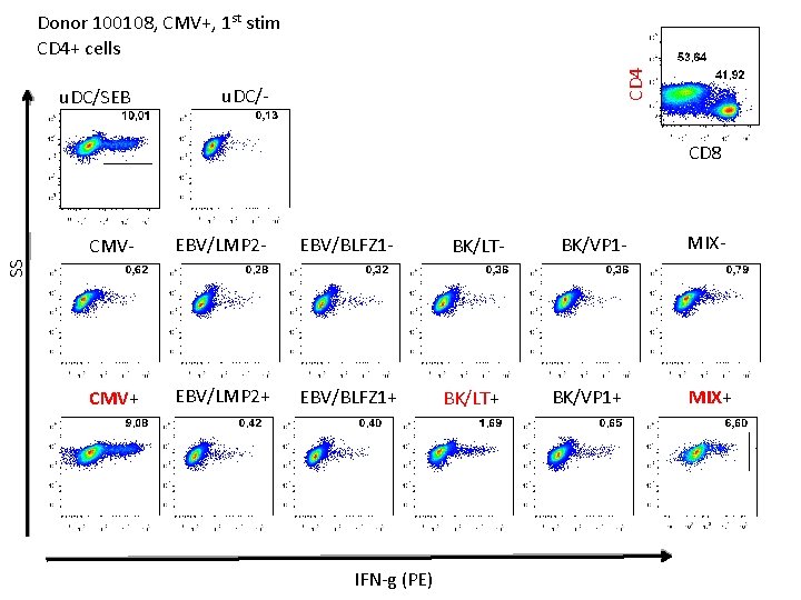 u. DC/SEB CD 4 Donor 100108, CMV+, 1 st stim CD 4+ cells u.