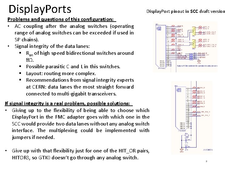 Display. Ports Display. Port pinout in SCC draft version Problems and questions of this
