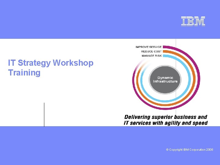 IT Strategy Workshop Training deeper © Copyright IBM Corporation 2008 