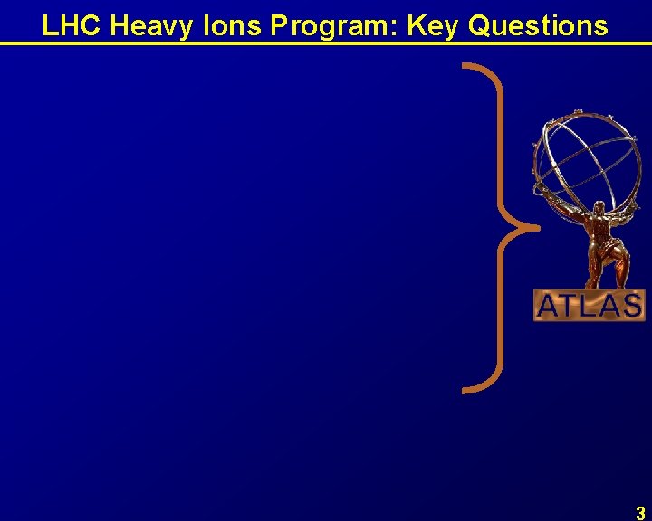 LHC Heavy Ions Program: Key Questions 3 