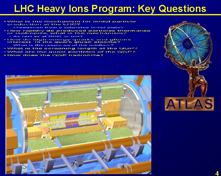 LHC Heavy Ions Program: Key Questions 4 