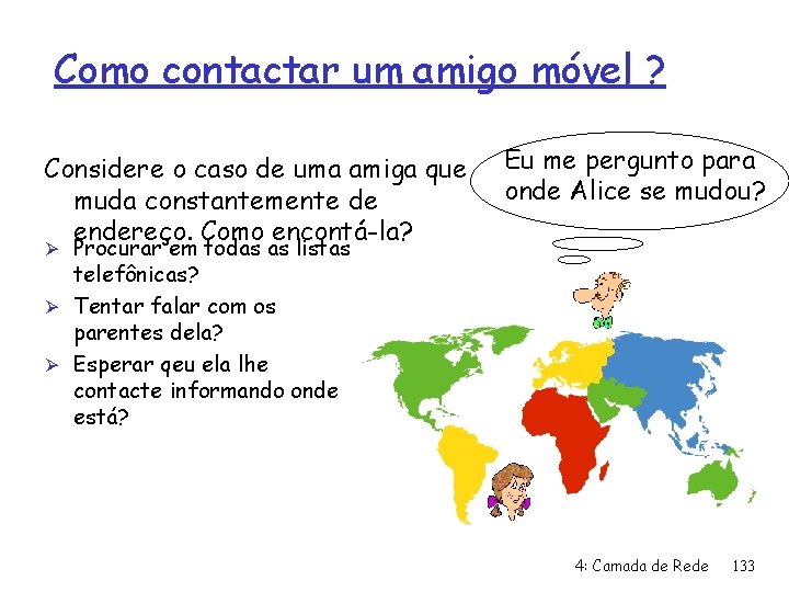 Como contactar um amigo móvel ? Considere o caso de uma amiga que muda