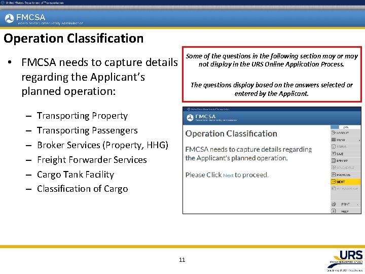 Operation Classification Some of the questions in the following section may or may not