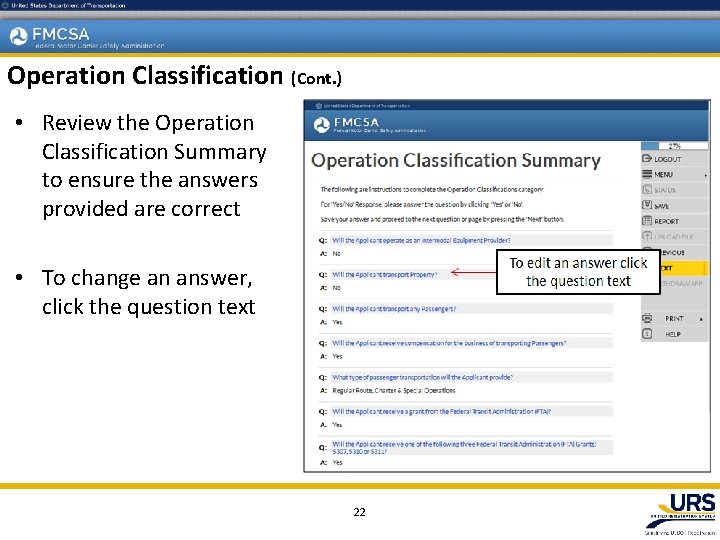 Operation Classification (Cont. ) • Review the Operation Classification Summary to ensure the answers