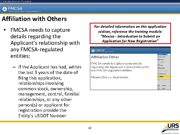 Affiliation with Others For detailed information on this application section, reference the training module: Affiliation with Others For detailed information on this application section, reference the training module: